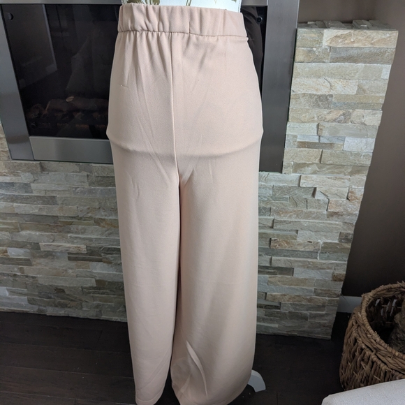 Revamped Wide Leg Pants in Cream with Button Detail - Picture 3 of 4